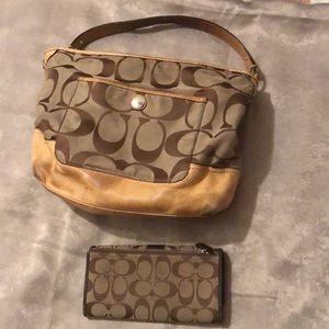 Coach bag and wallet as is